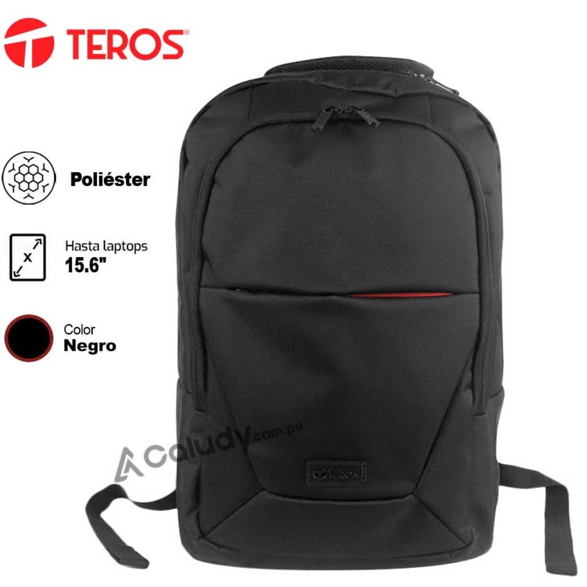 TEROS - Mochila TEROS TE-ACS9017, poliéster notebooks  hasta 15.6", negro