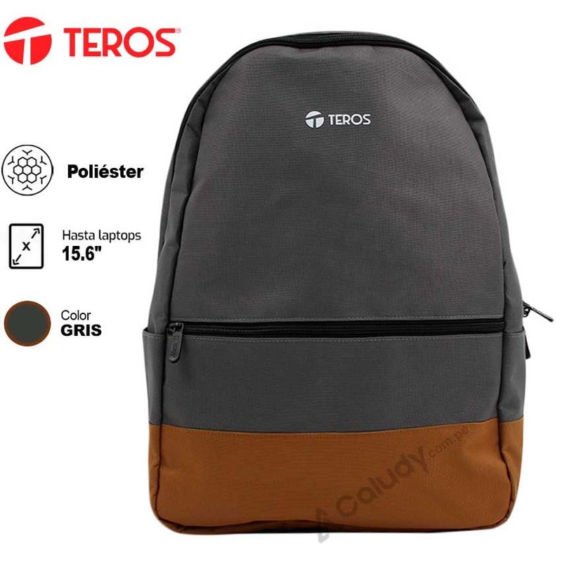TEROS - Mochila TEROS TE-ACS9020 poliéster notebook hasta 156 gris + marrón