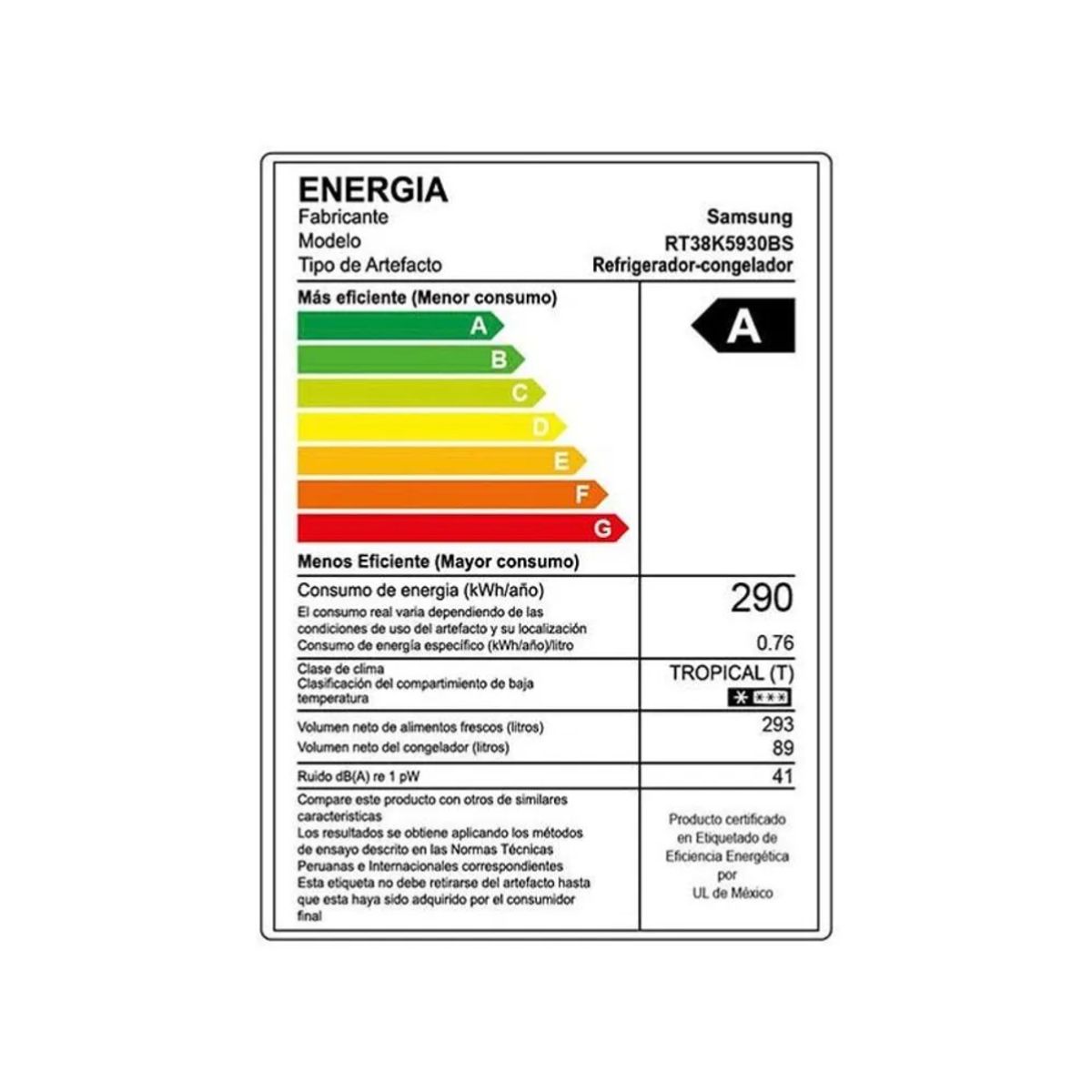 SAMSUNG - Refrigeradora SAMSUNG NO FROST RT38K5930BSPE 382LT - Negro