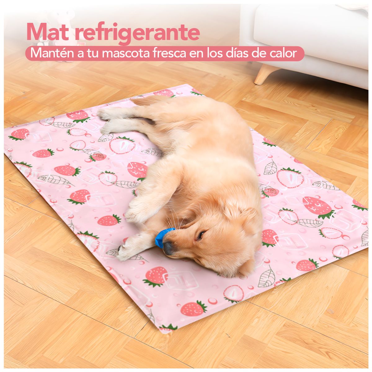 KELLER - Mat con Gel Refrigerante Pet Cool 96X80 CM XL Fresa GZ9