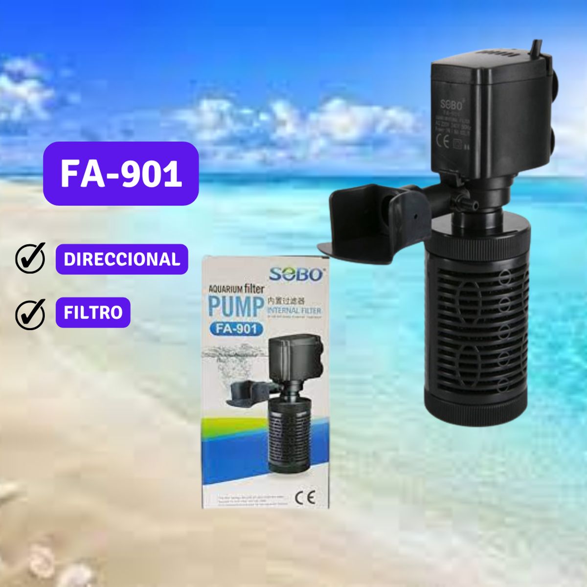 SOBO - Filtro Interno Sobo Acuario Fb 901 800 Lh