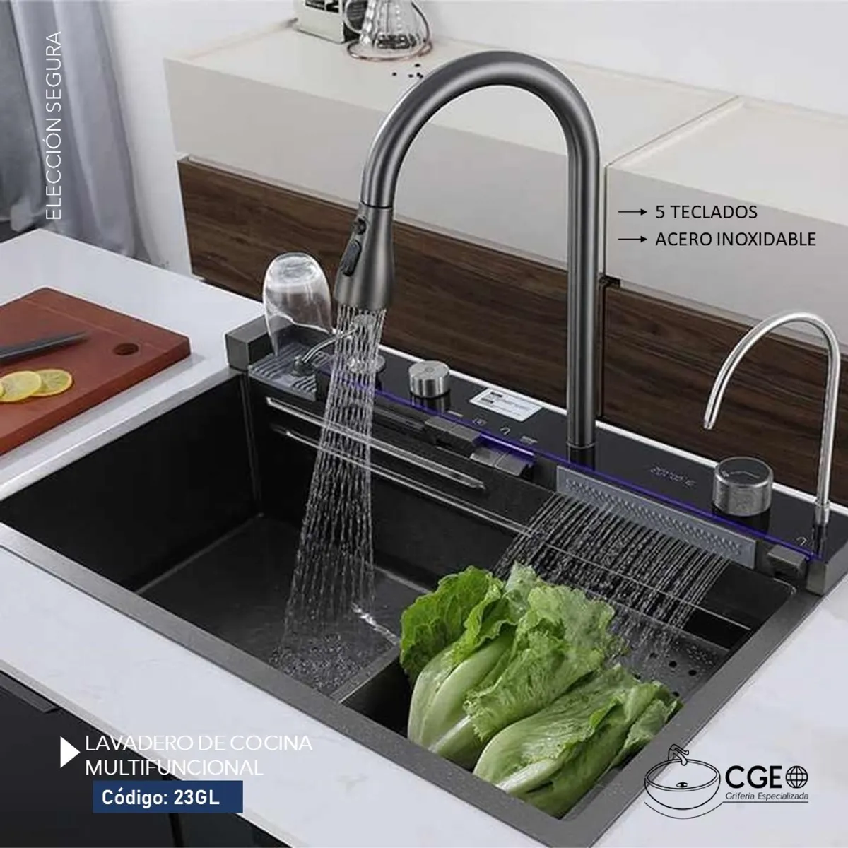 GENERICO - LAVADERO MULTIFUNCION COCINA 5 TECLAS DIGITAL
