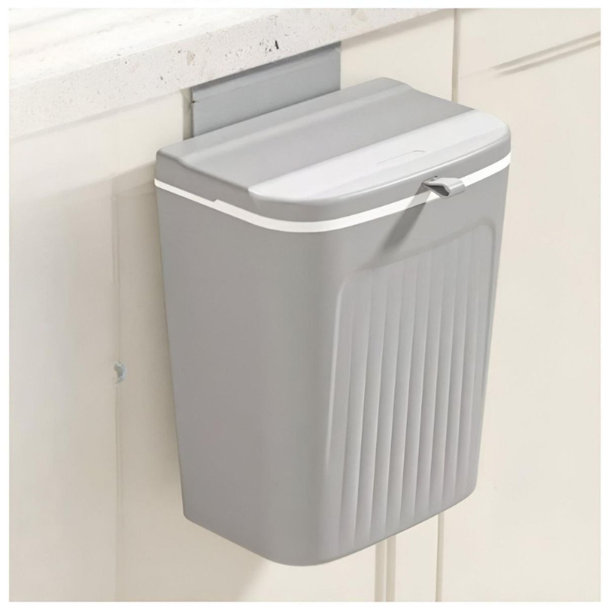 MINARI - Tacho de Basura Colgante con Tapa Multiusos Gris TB3