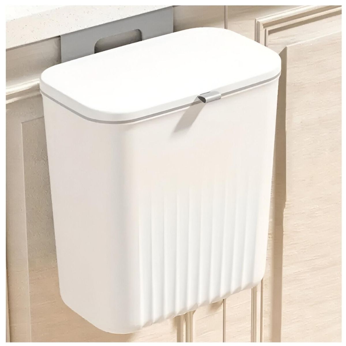 MINARI - Tacho de Basura Colgante con Tapa Multiusos Blanco TB3