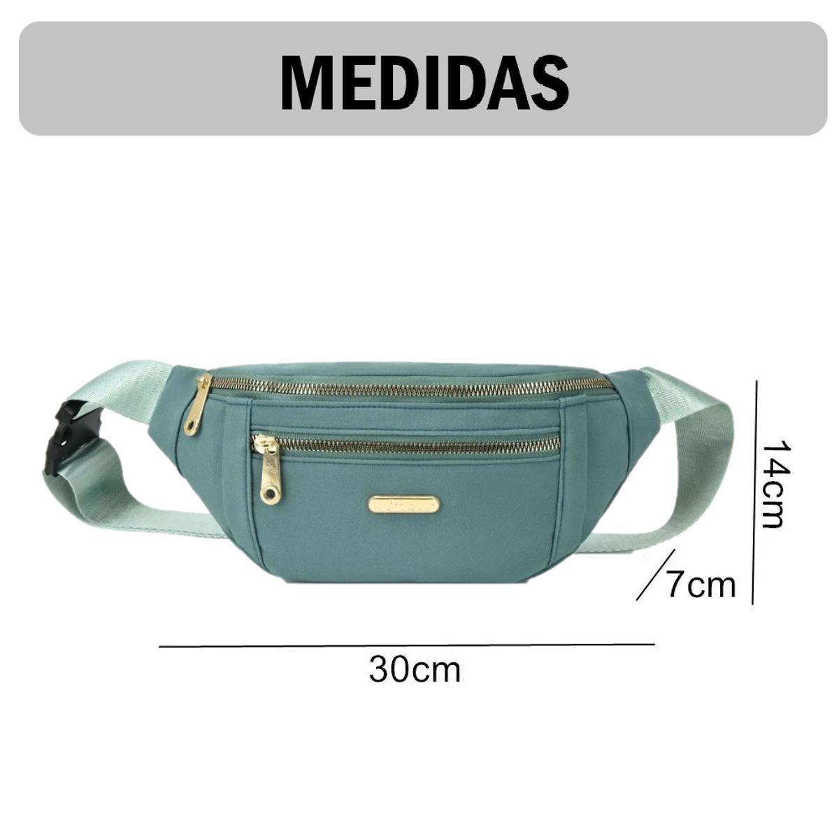 GENERICO - Canguro Riñonera Casual de Mujer con 3 cierres