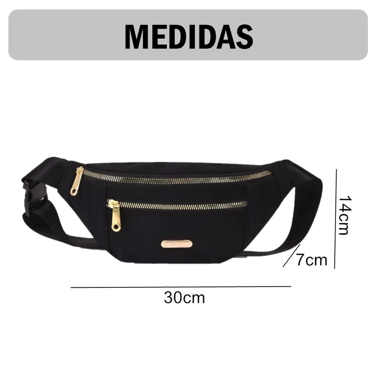 GENERICO - Canguro Riñonera Casual de Mujer con 3 cierres