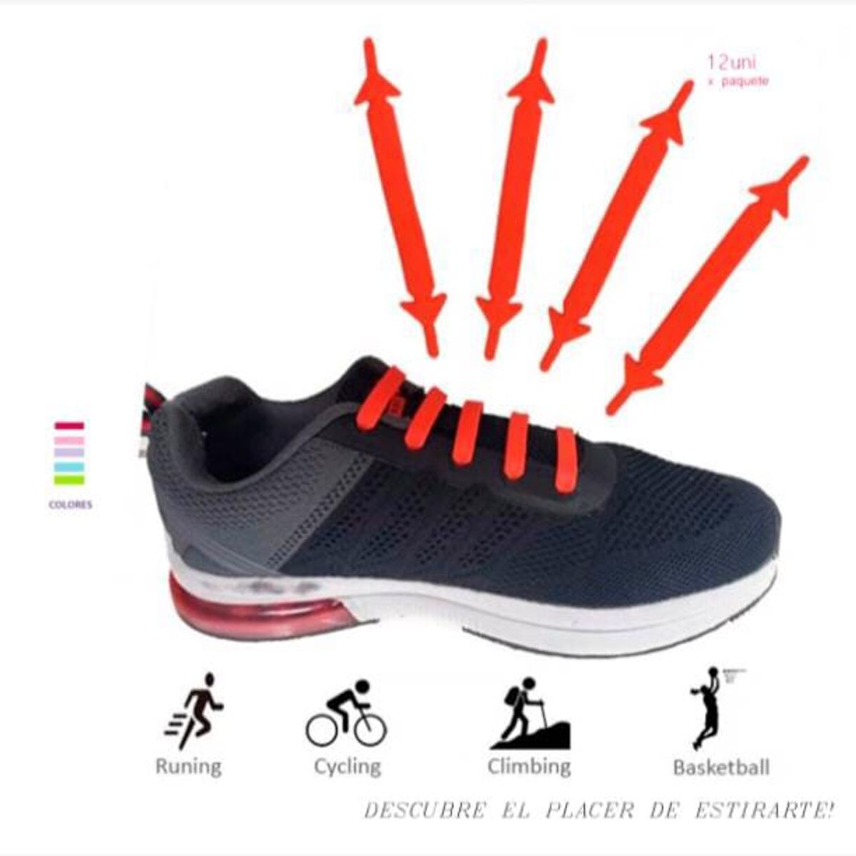 GENERICO - PASADOR DE SILICONA PARA ZAPATILLAS