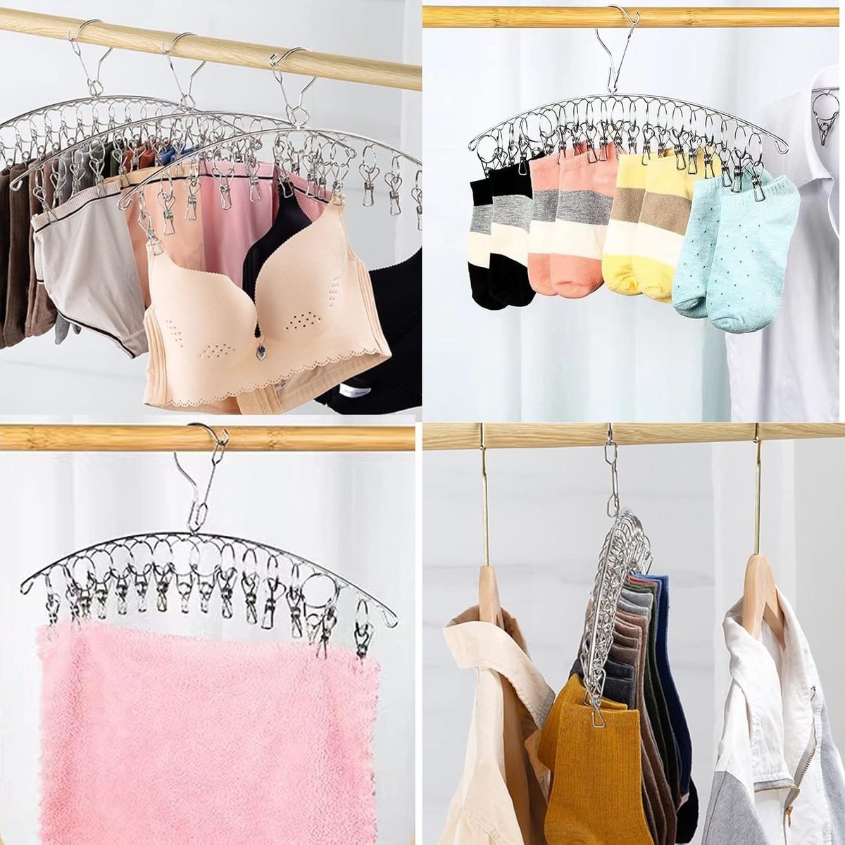 GENERICO - COLGADOR DE ROPA SECADOR COLGANTE DE 20 GANCHOS CLIPS