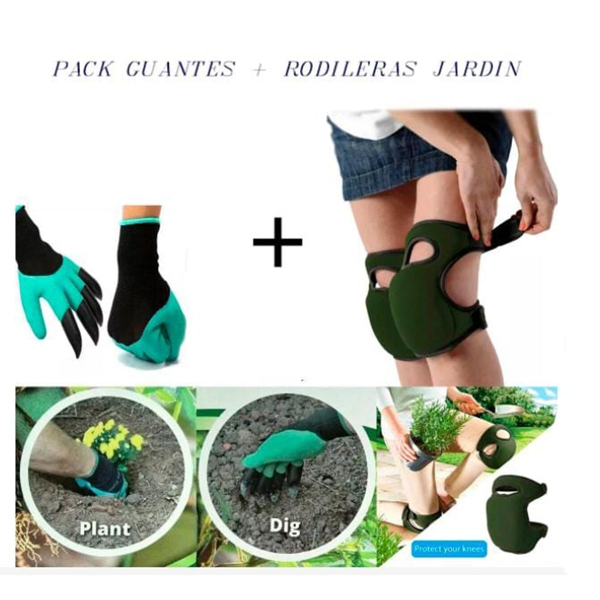 GENERICO - PACK JARDINERIA RODILLERAS IMPERMEABLE