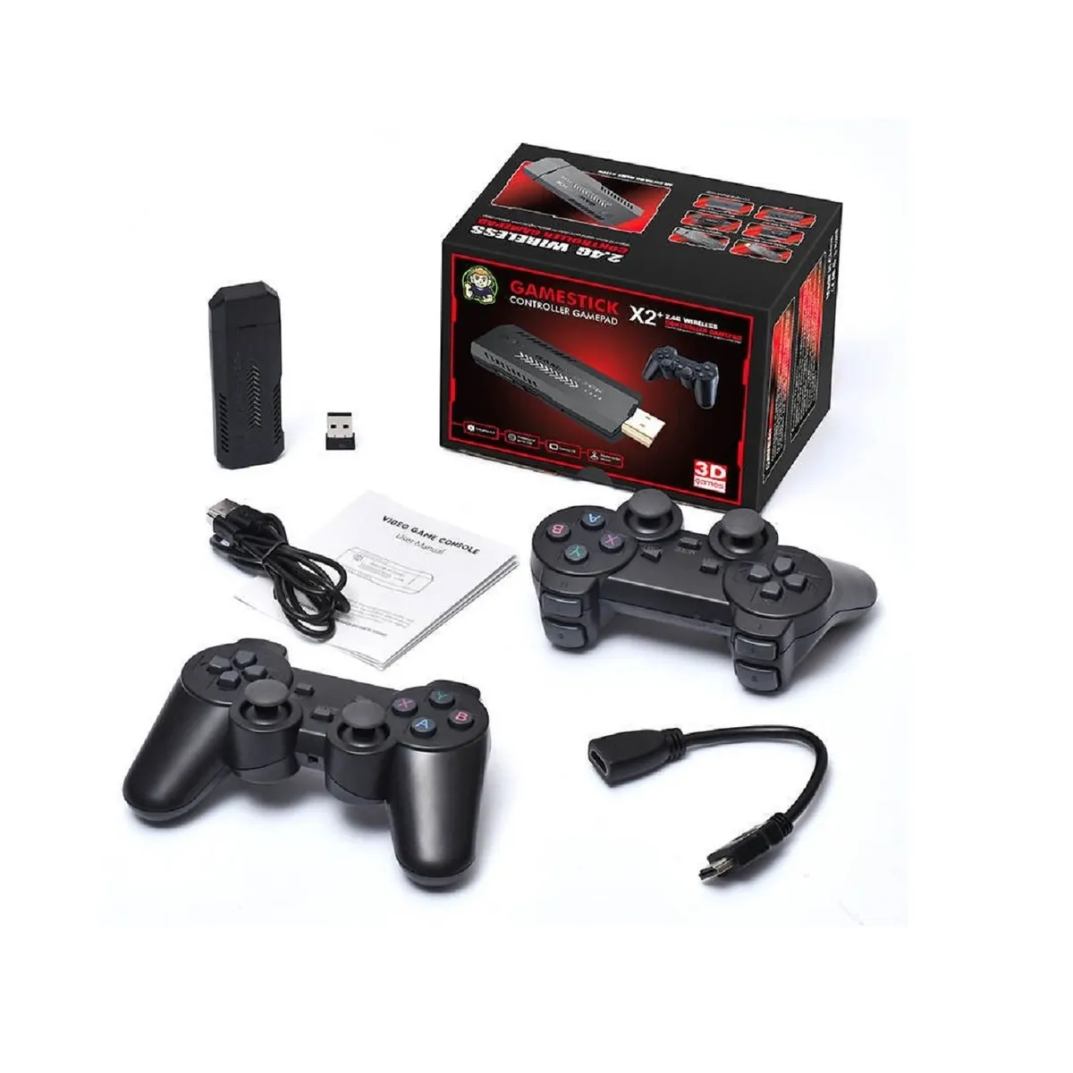 PREMIUM - Consola de juegos X2 mando inalámbrico recargable 64G 37000 juegos