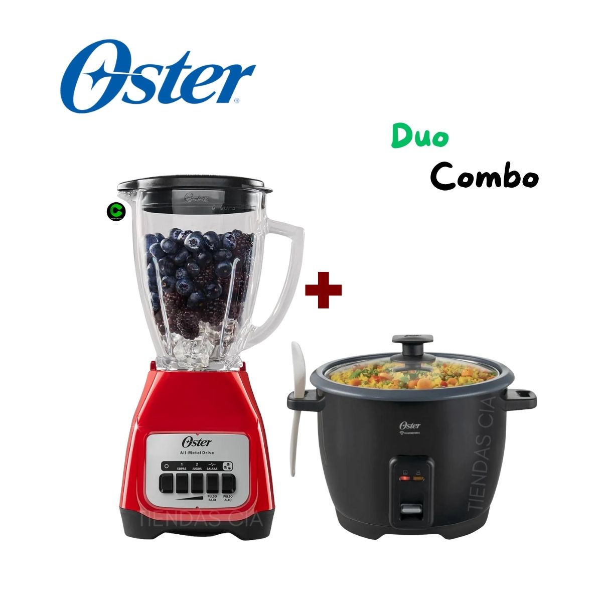OSTER - Combo Oster Licuadora BLSTKAG-RPB + Arrocera 1.8 L CKSTRCB10DFBLK