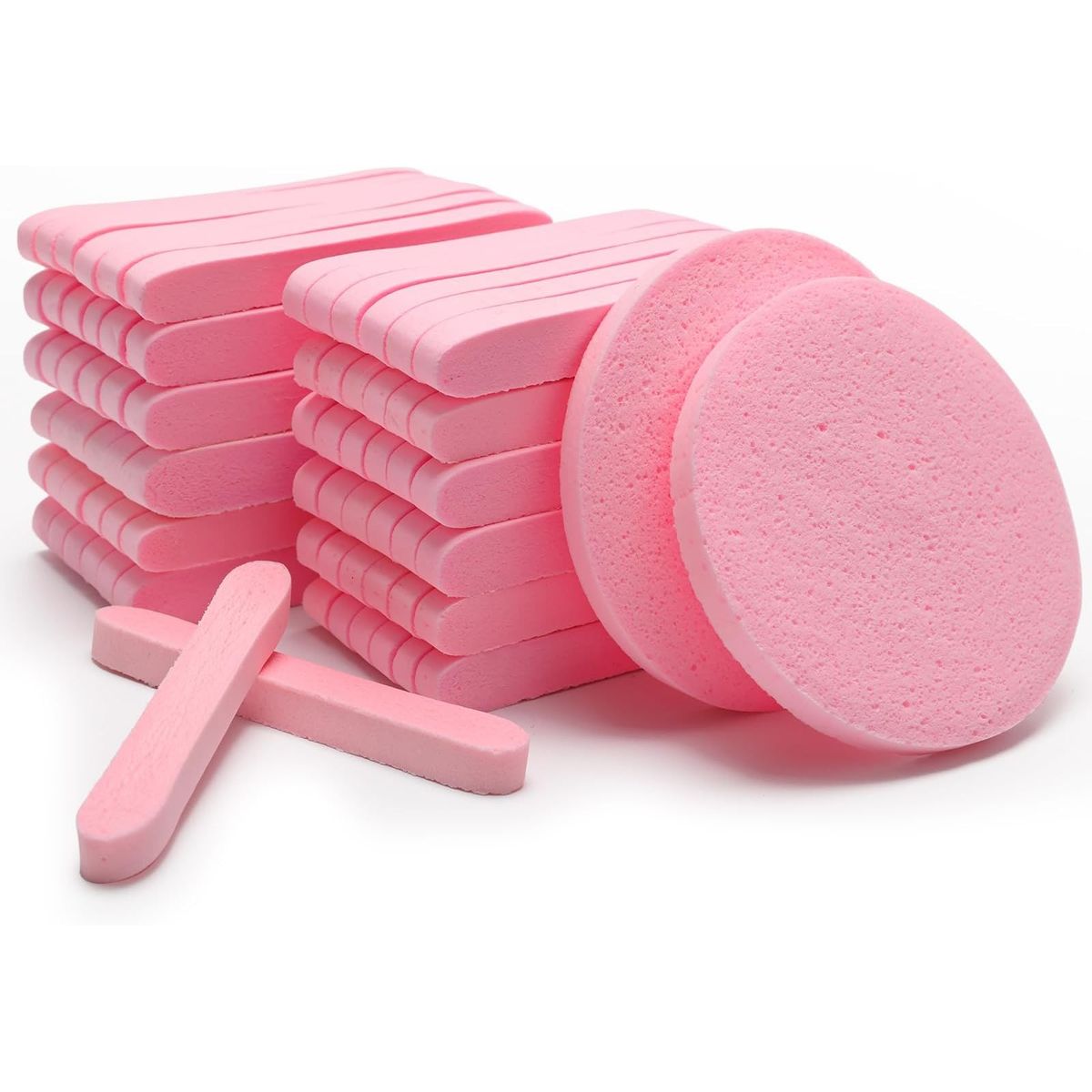 GENERICO - Esponja Comprimida Limpieza Rosada, Desmaquillante 12 Und