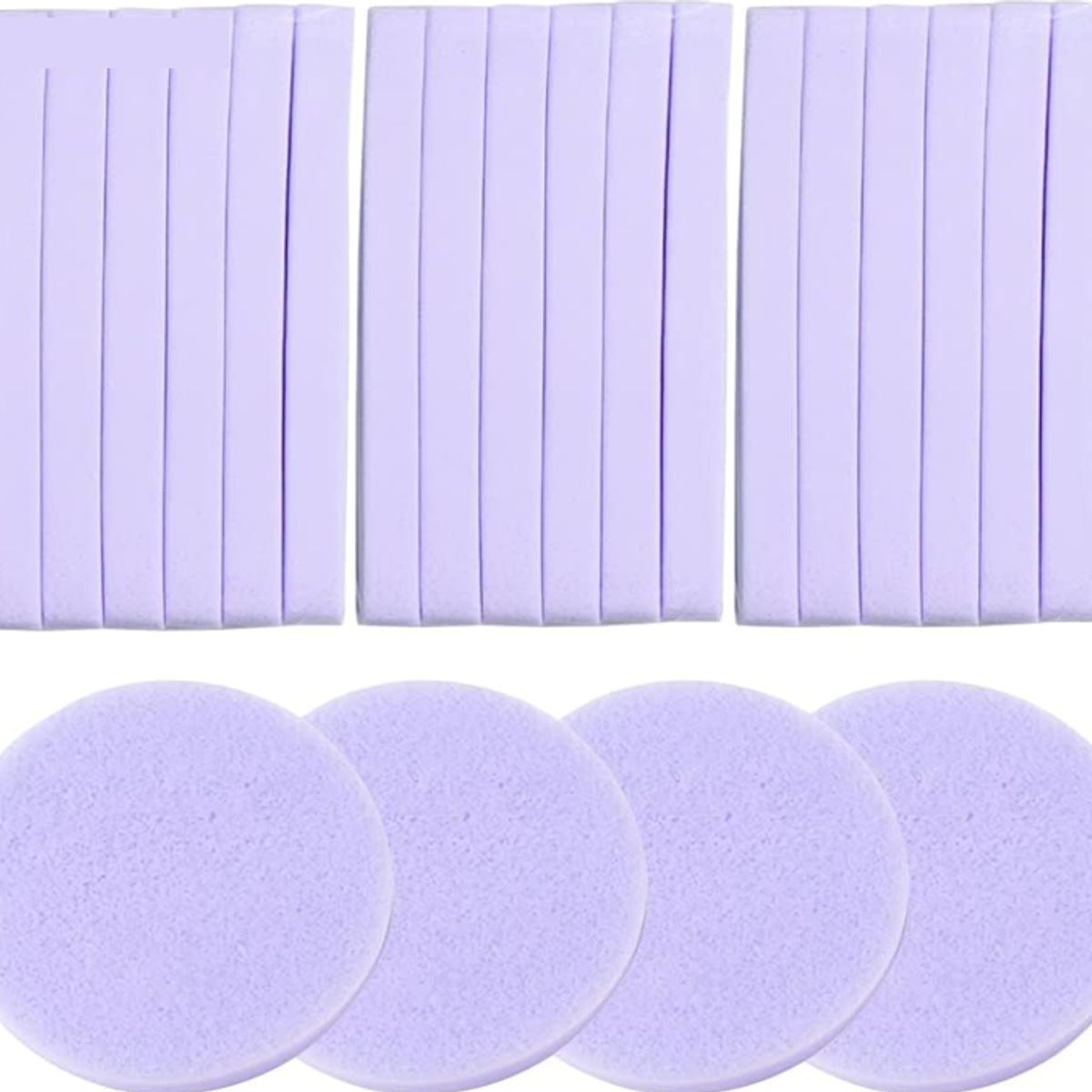 GENERICO - ESPONJA COMPRIMIDA LIMPIEZA MORADO, DESMAQUILLANTE 12 UND