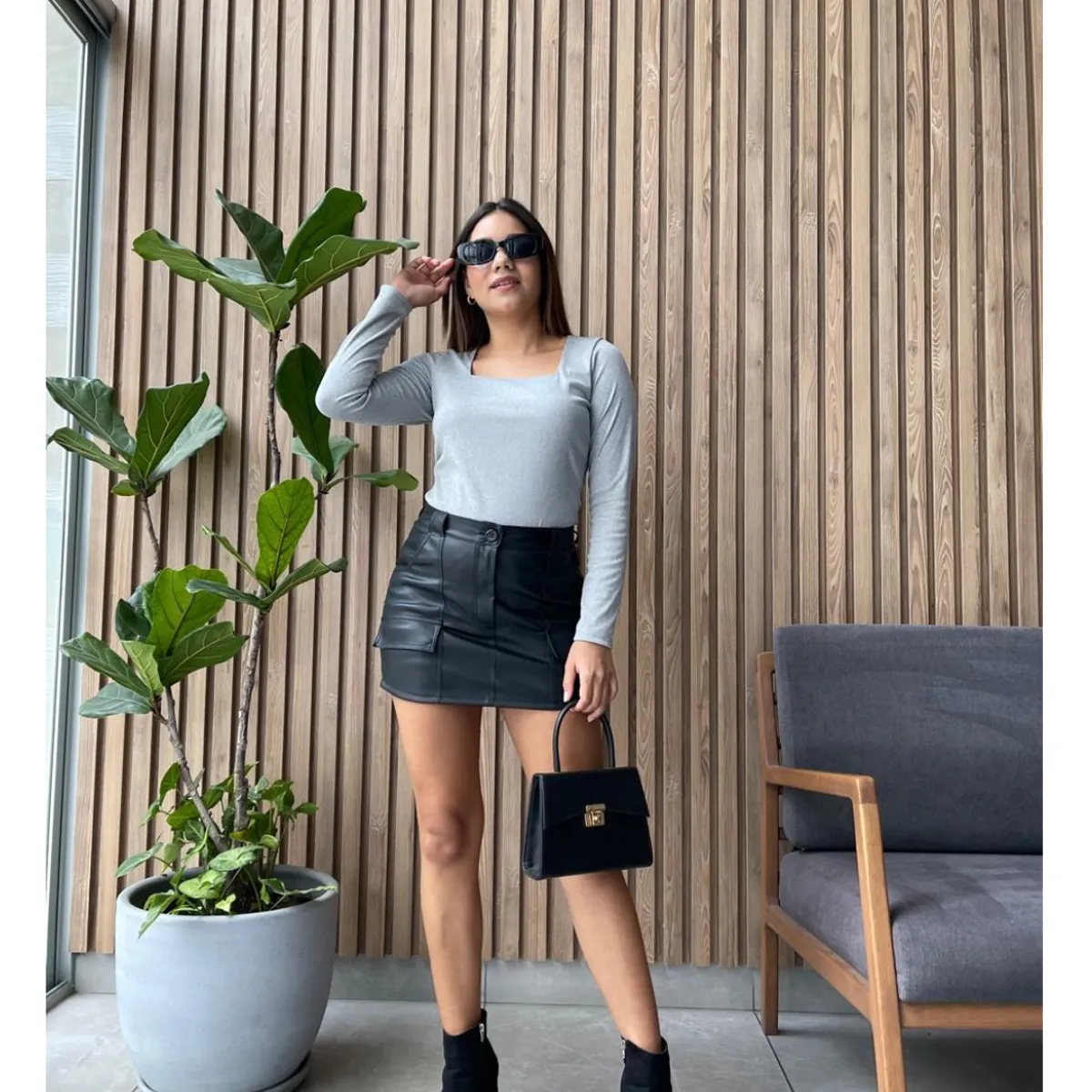 ALLEZ COLLECTION - Falda Short Cuerina para mujer Iriana