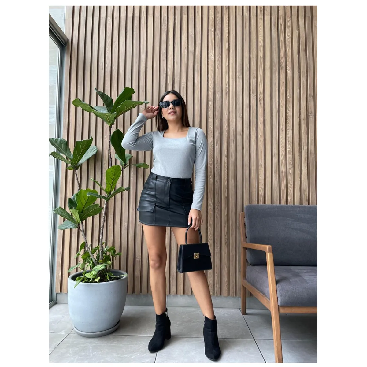 ALLEZ COLLECTION - Falda Short Cuerina para mujer Iriana