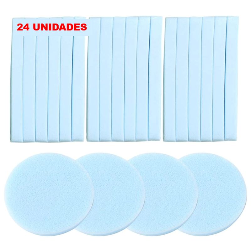 GENERICO - ESPONJA COMPRIMIDA LIMPIEZA CELESTE, DESMAQUILLANTE 24 UND