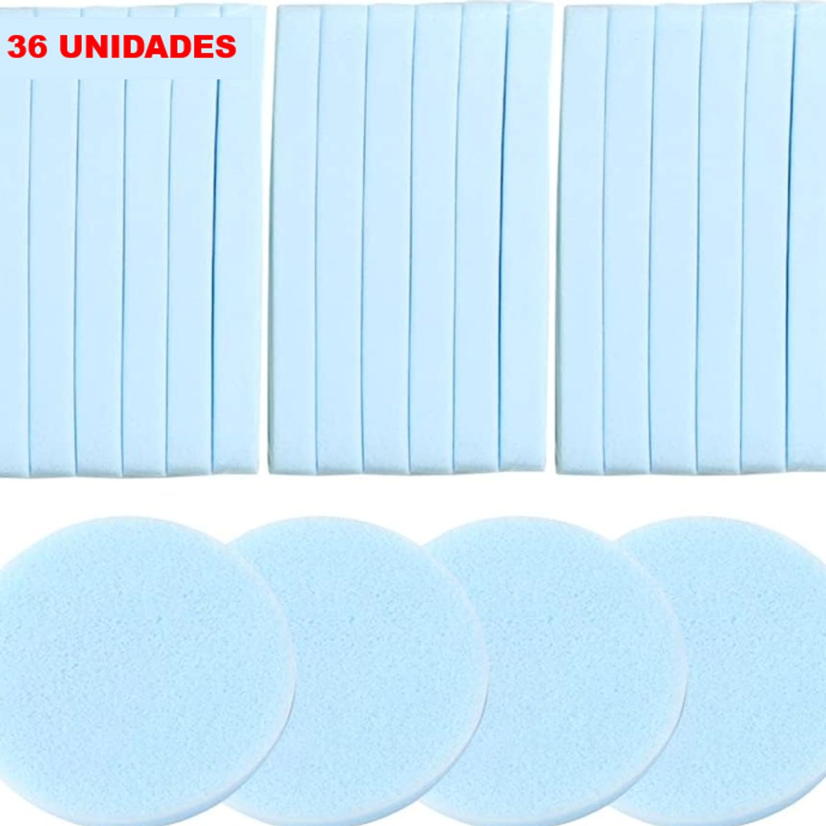 GENERICO - 72 UND ESPONJA COMPRIMIDA LIMPIEZA CELESTE DESMAQUILLANTE