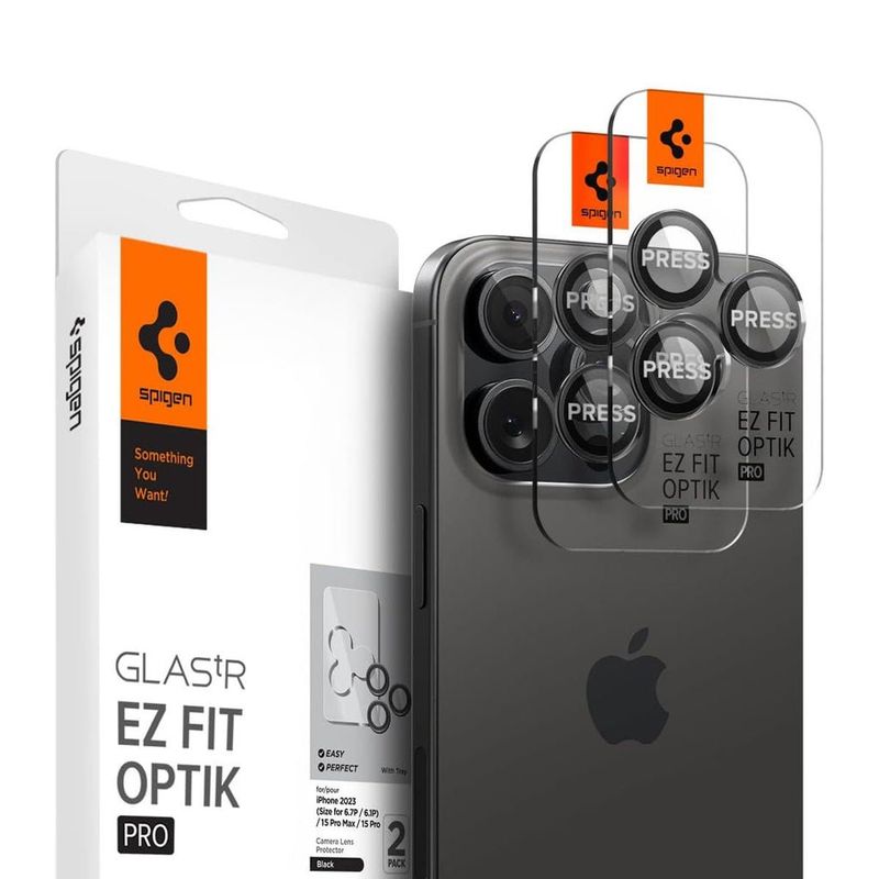 SPIGEN - Mica Lente iPhone 16 Pro Max 16 Pro Spigen 2 Pack - Importado USA