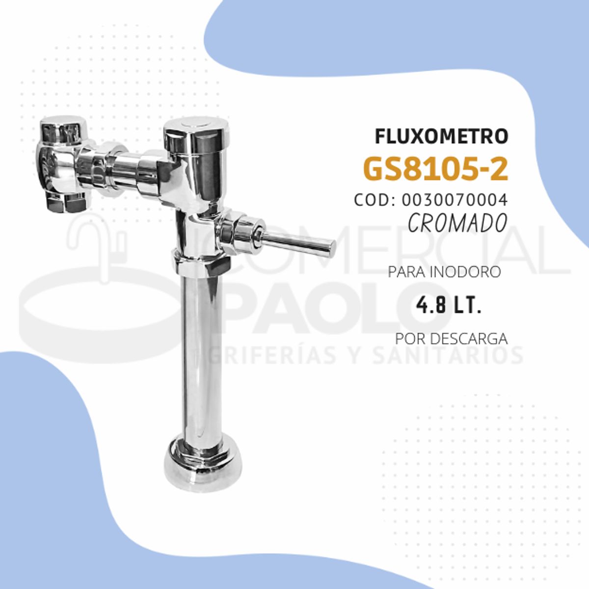 FRATELLI - FLUXOMETRO PARA INODORO CROMADO GS8105-2  FRATELLI