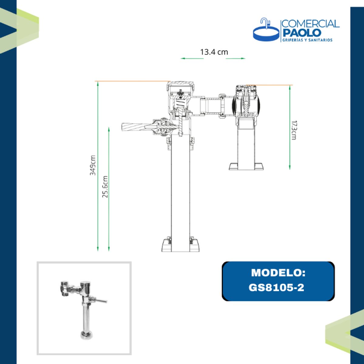 FRATELLI - FLUXOMETRO PARA INODORO CROMADO GS8105-2  FRATELLI