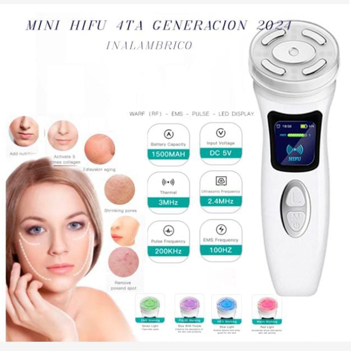 GENERICO - Mini Hifu 4ta Generación 4 En 1 Versión 2025 recargagle