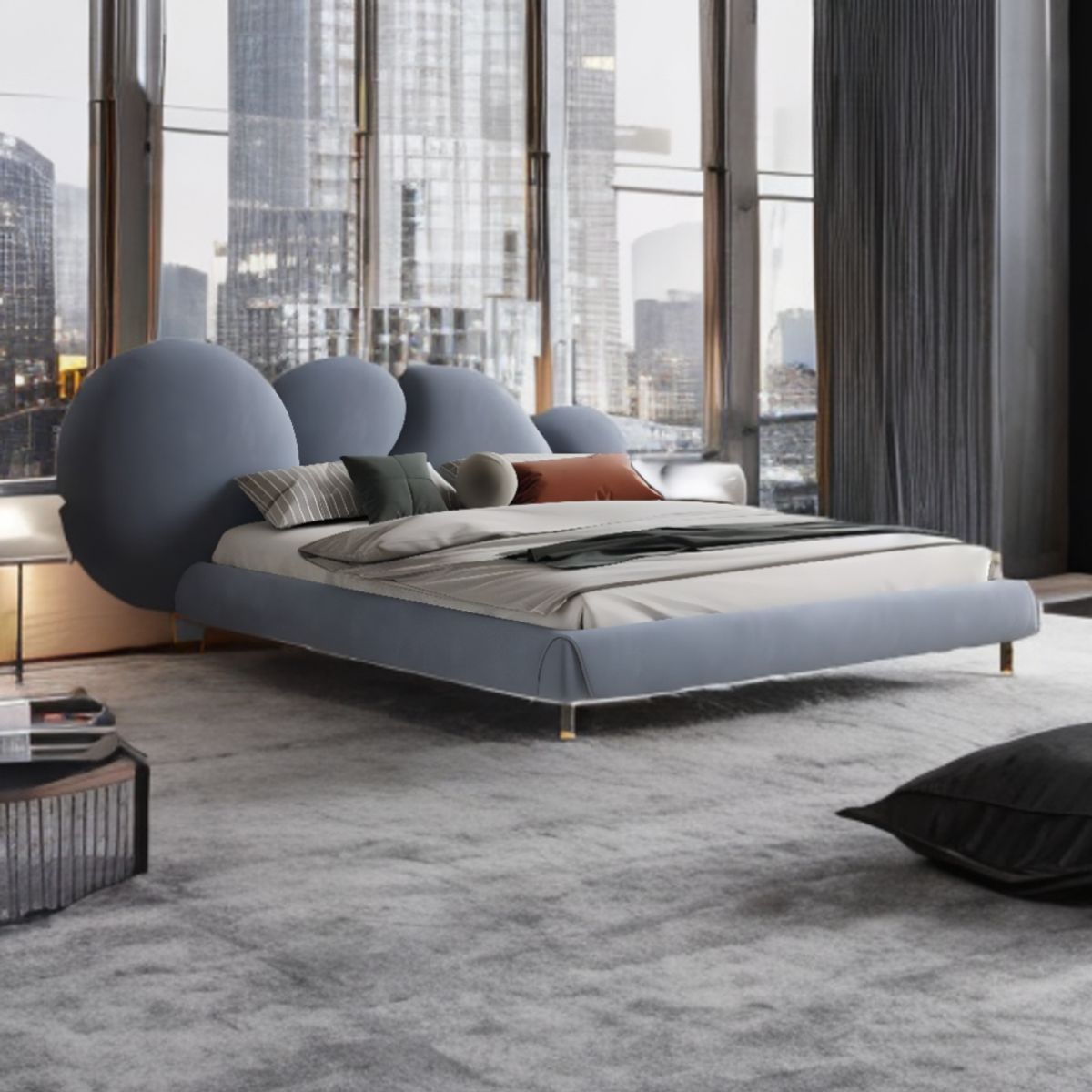 SHEGOSE - SG DORMITORIO KING KINDRA GRIS OSCURO