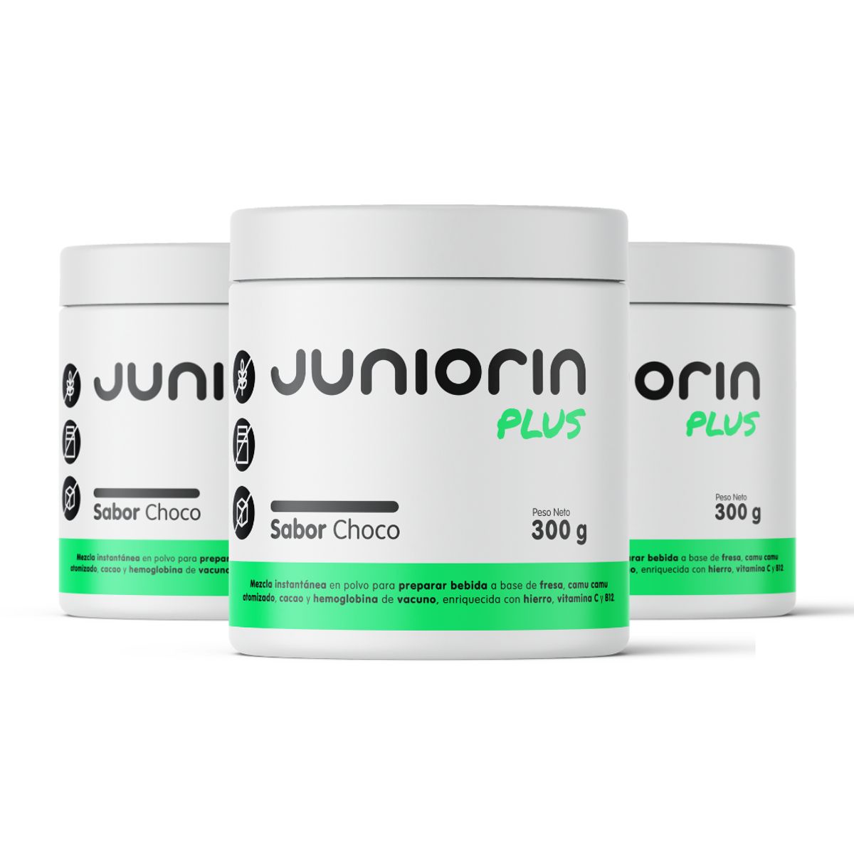 GENERICO - Hierro Hemínico Juniorin Plus 300 gr Pack 3x2