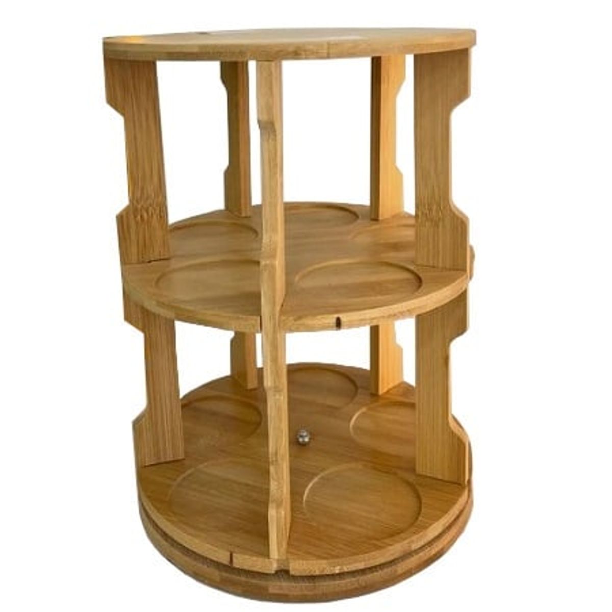 GENERICO - Condimentero Giratorio Bambú de 10 Frascos de Vidrio