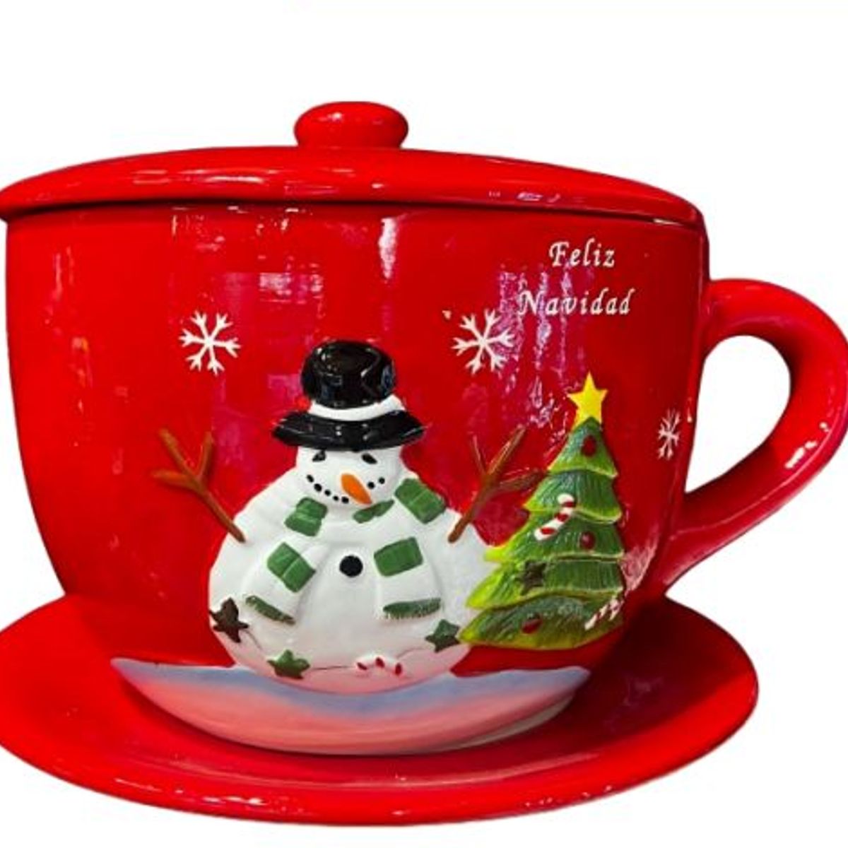 GENERICO - Taza con Plato Navideño con Diseño Papa Noel