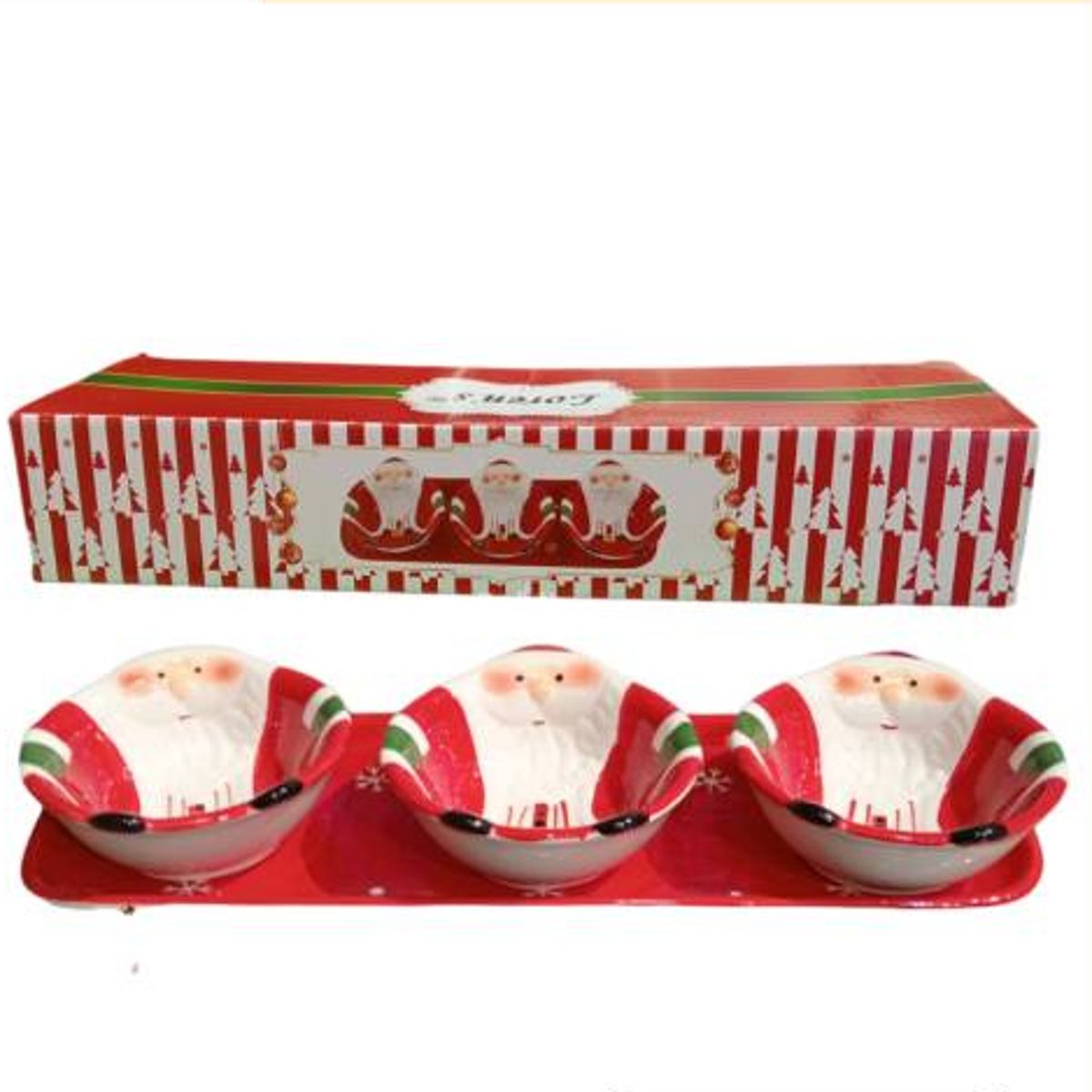 GENERICO - Bandeja salsera Navideña con 3 divisiones