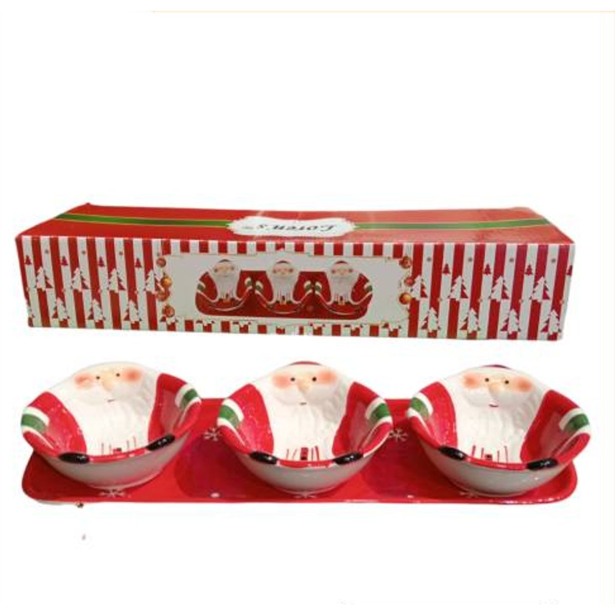 GENERICO - Bandeja salsera Navideña con 3 divisiones