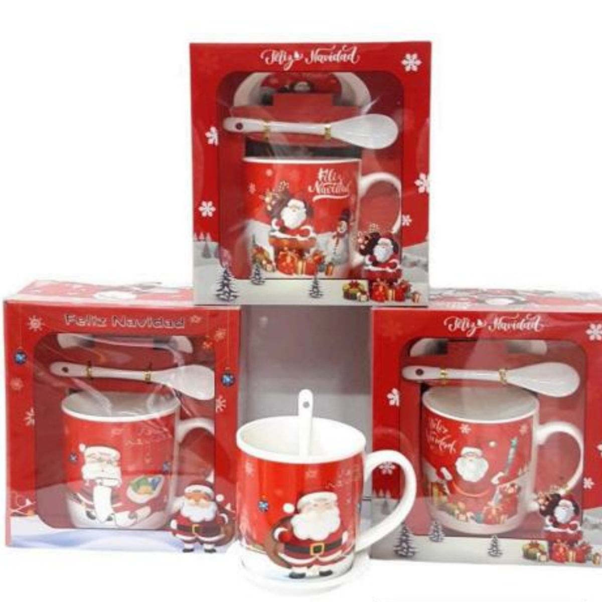 GENERICO - Taza Navideña con plato y cuchara