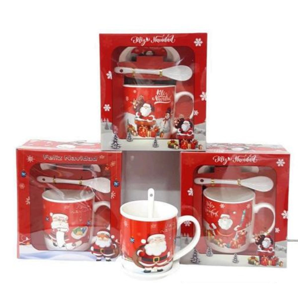 GENERICO - Taza Navideña con plato y cuchara