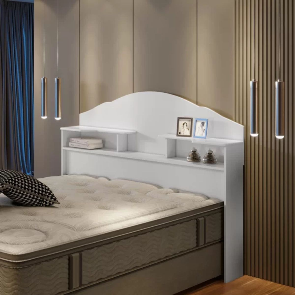 TU MESITA - Cabecera de Cama Avon color Blanco Doble Box 15 plaza TU MESITA