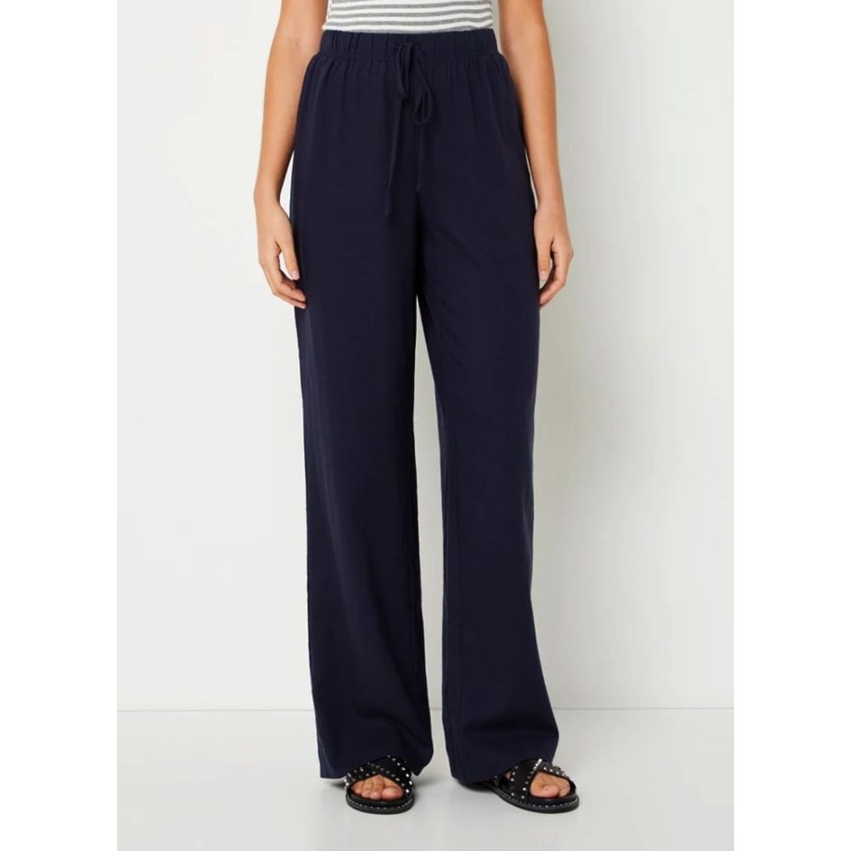 GENERICO - Pantalón palazzo lino para dama