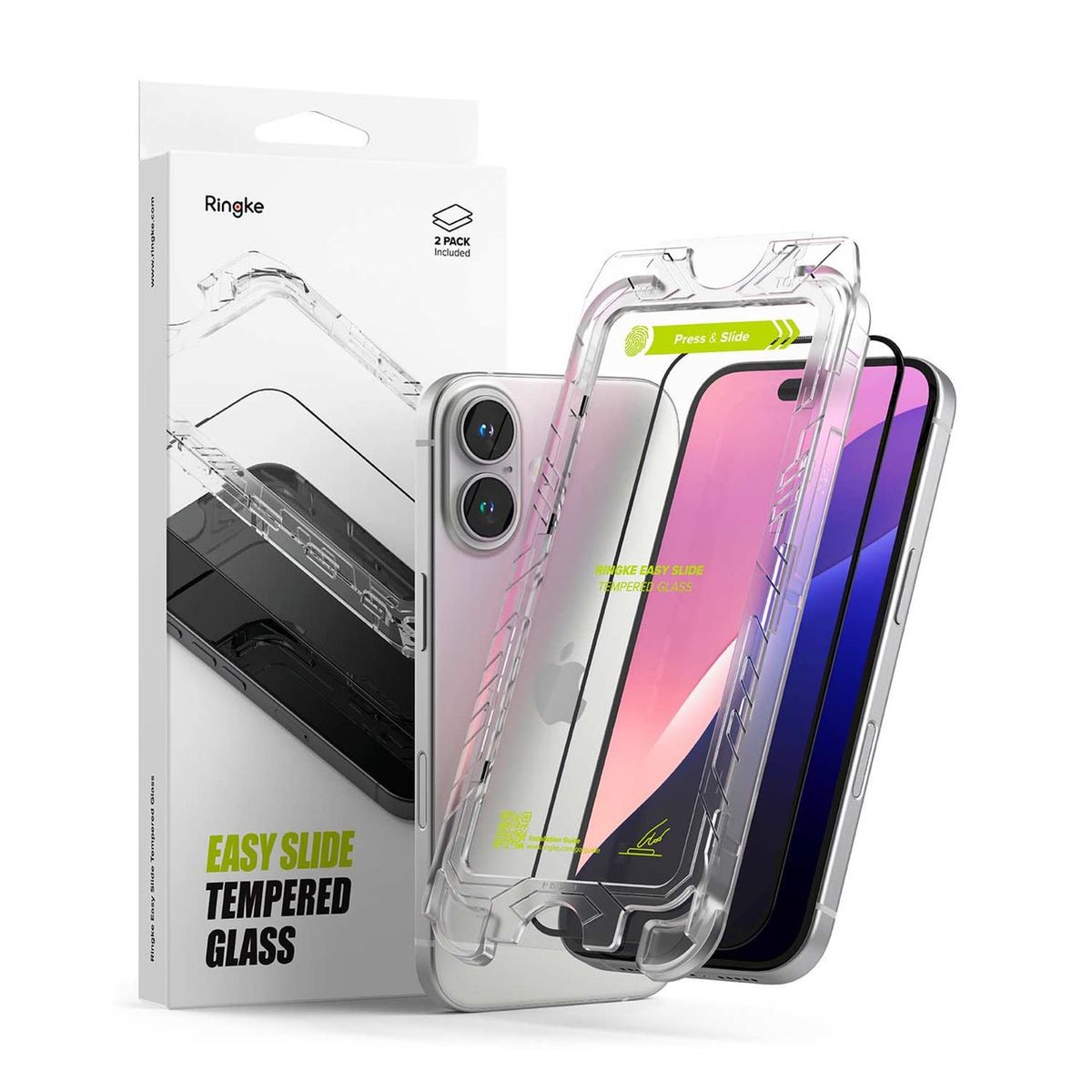 RINGKE - Protector de Pantalla Vidrio Ringke iPhone 16 con Instalador - 2 UND