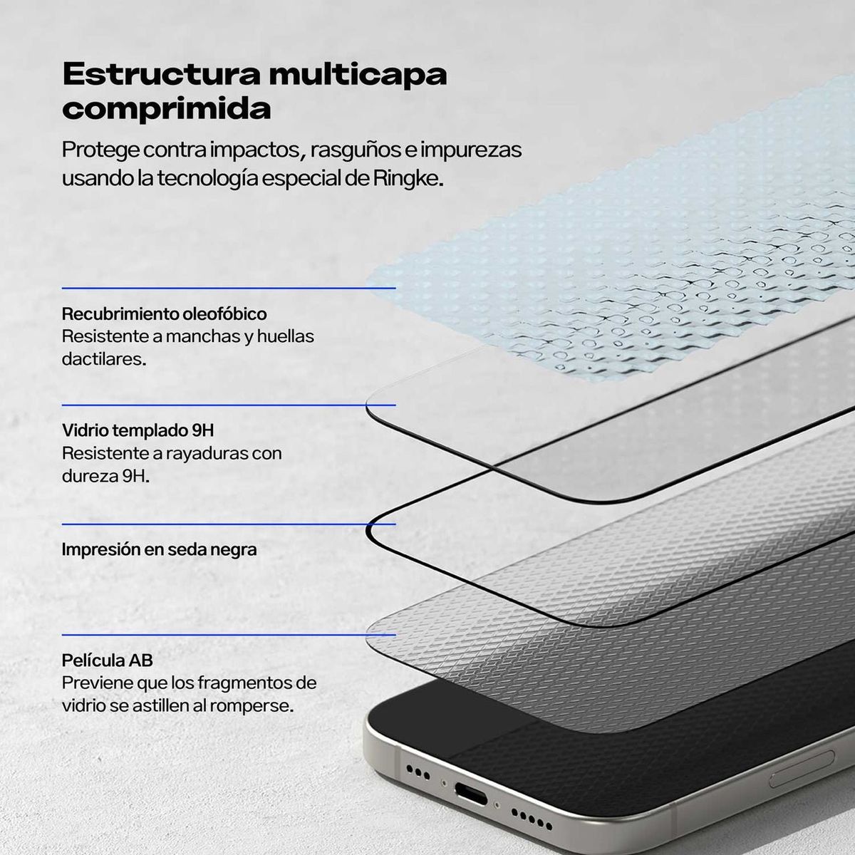 RINGKE - Protector de Pantalla Vidrio Ringke iPhone 16 con Instalador - 2 UND