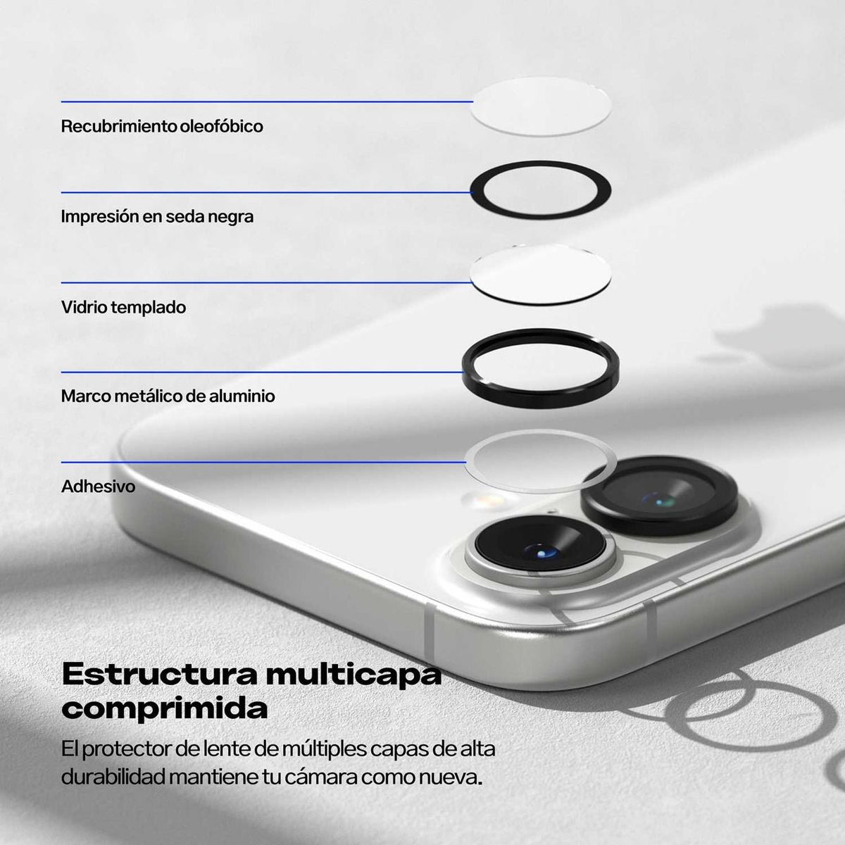 Protector de Camara Ringke LF iPhone 16 Plus iPhone 16 con instalador, marca RINGKE - Foto 2