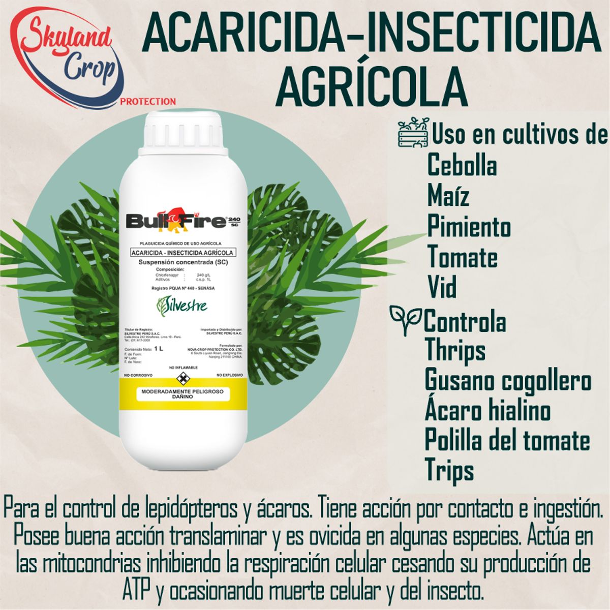 GENERICO - BULLFIRE 1L  ACARICIDA-INSECTICIDA AGRÍCOLA