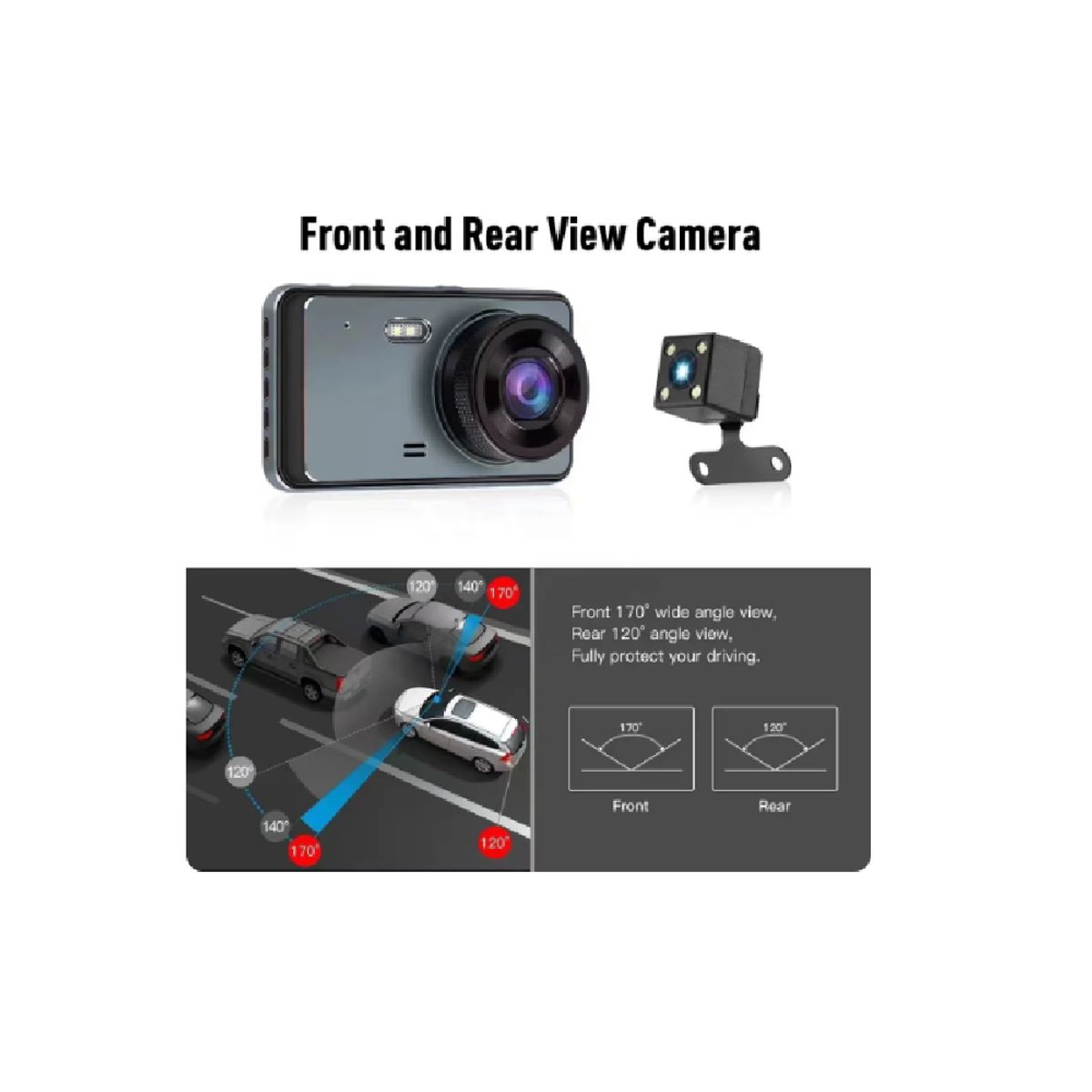 OTTOWARE - Cámara Vehicular Frontal y Trasera FHD