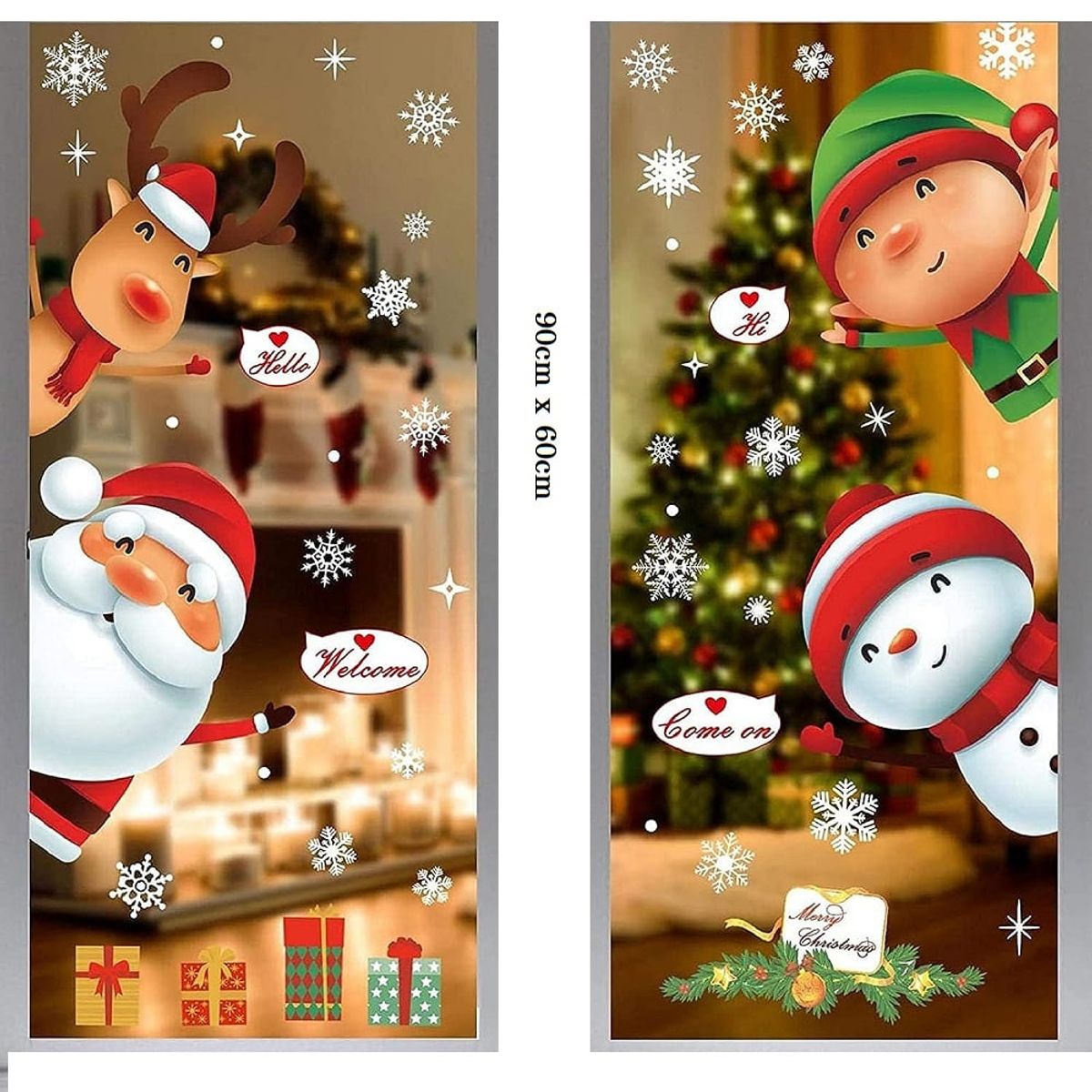 GENERICO - Pegatinas navideñas stickers adhesivos para decorar  en navidad