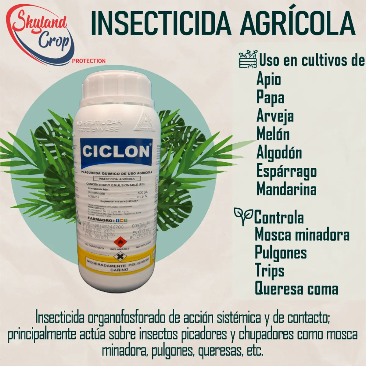 GENERICO - CICLON 500ml INSECTICIDA AGRÍCOLA
