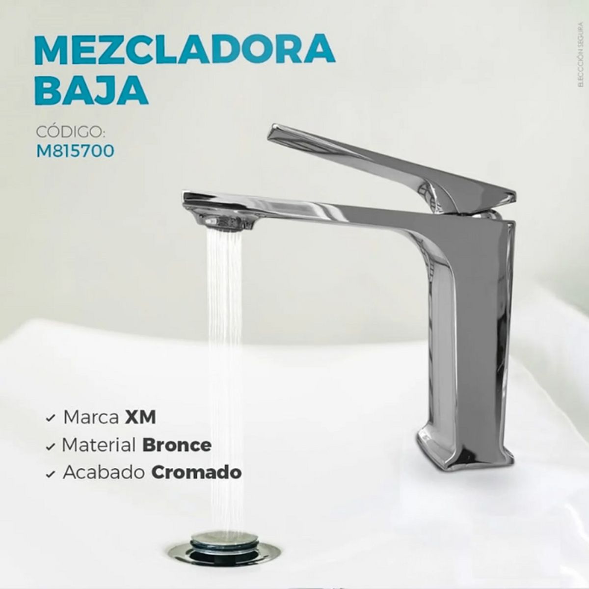 XM - MEZCLADORA MONCOMANDO DE LAVATORIO CROMADO BAJO M815700