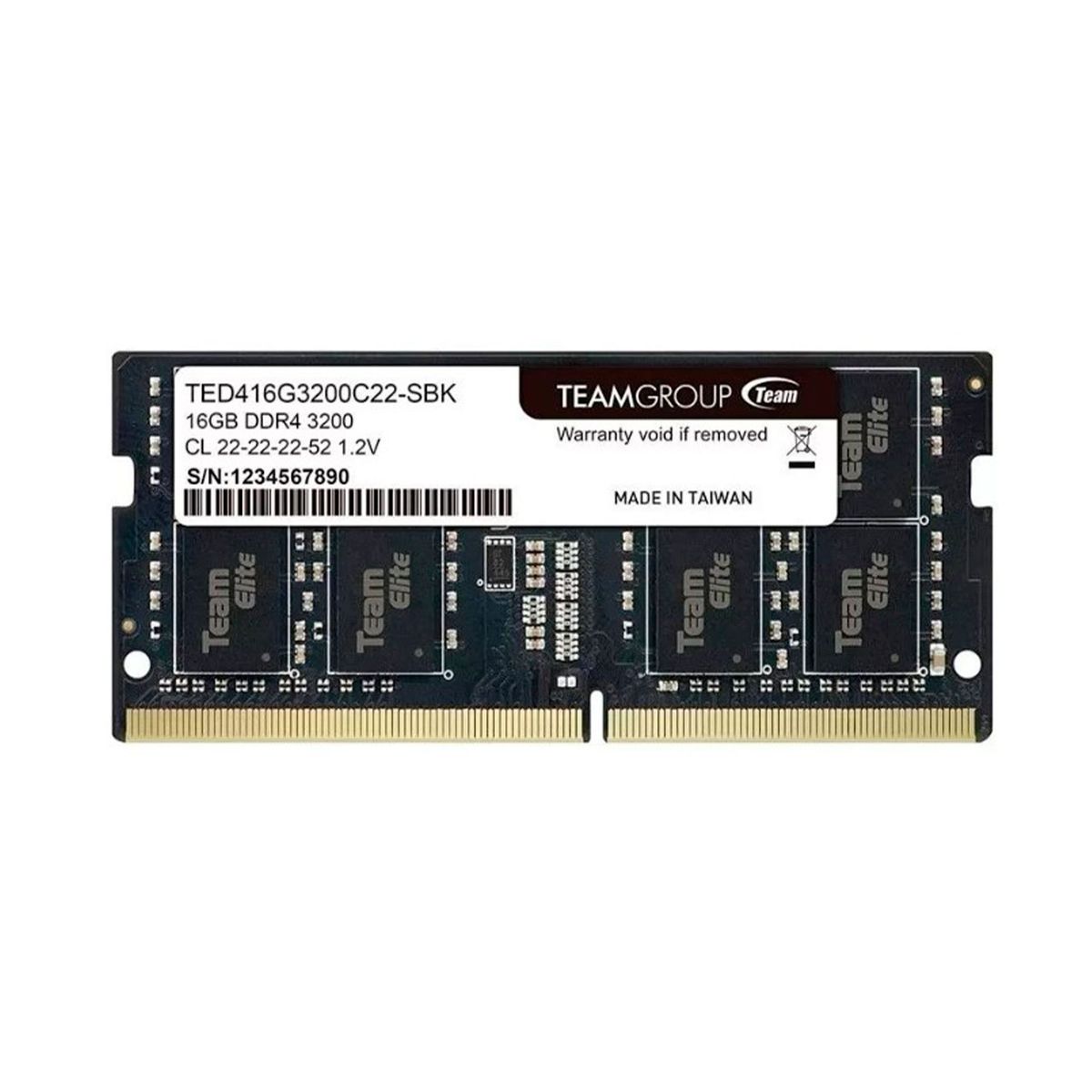 TEAMGROUP - MEMORIA DDR4 SODIMM TEAM GROUP ELITE 16GB PN TED416G3200C22-S01