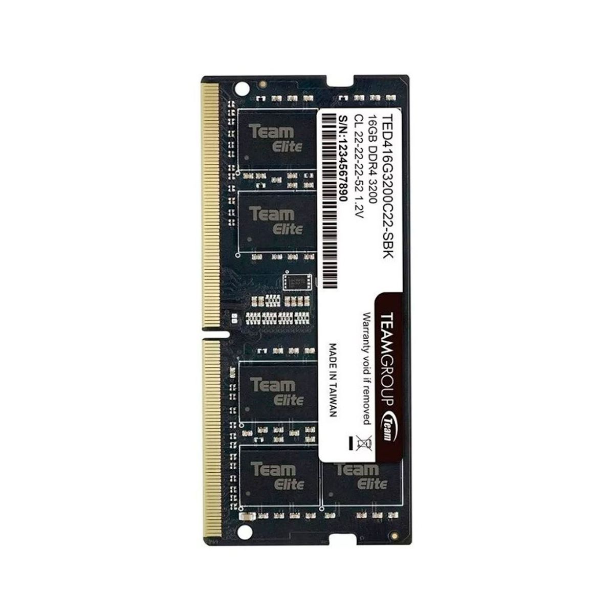 TEAMGROUP - MEMORIA DDR4 SODIMM TEAM GROUP ELITE 16GB PN TED416G3200C22-S01