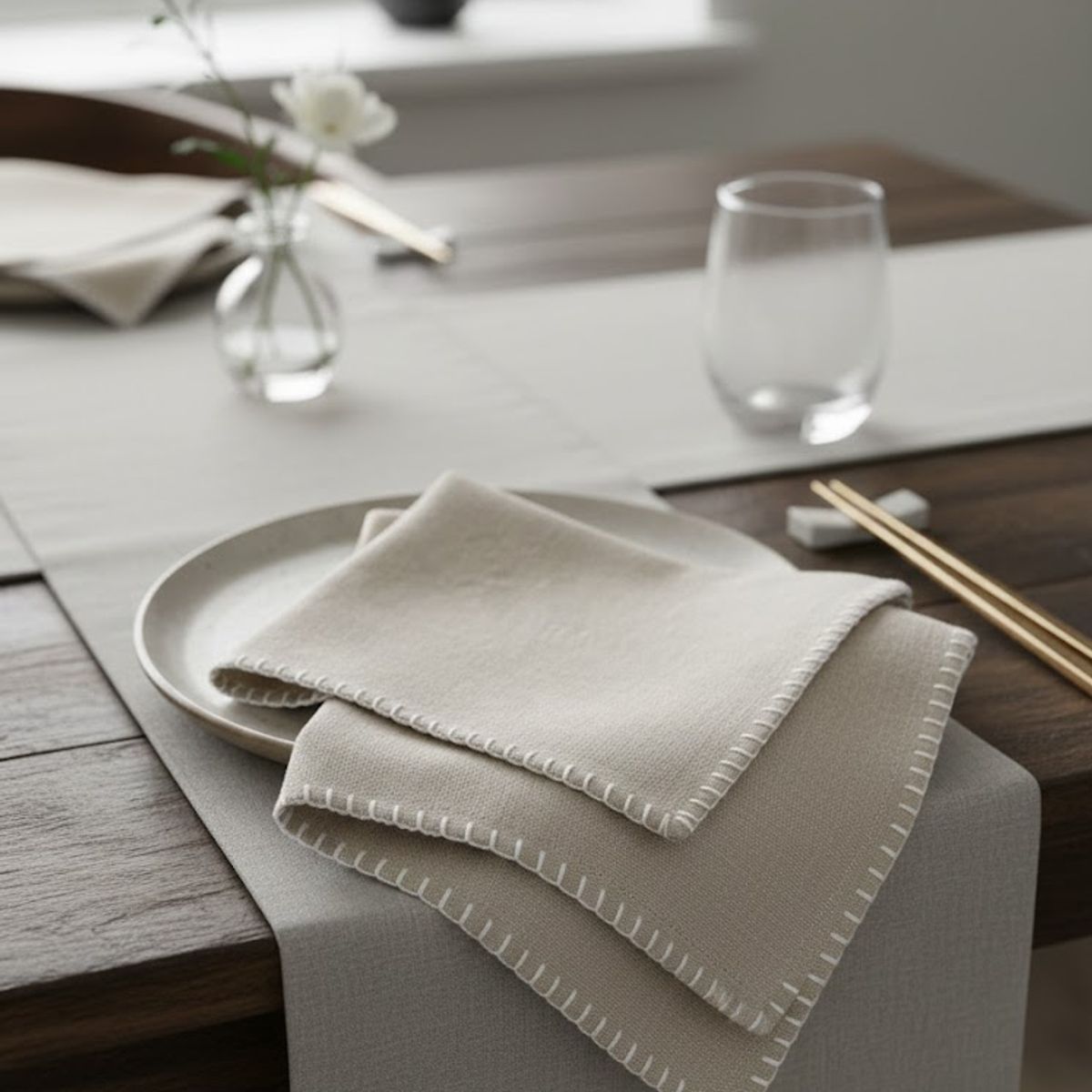 MAP DESIGN HOME - Servilleta de Tela Norman Beige Algodon 40x40 cm