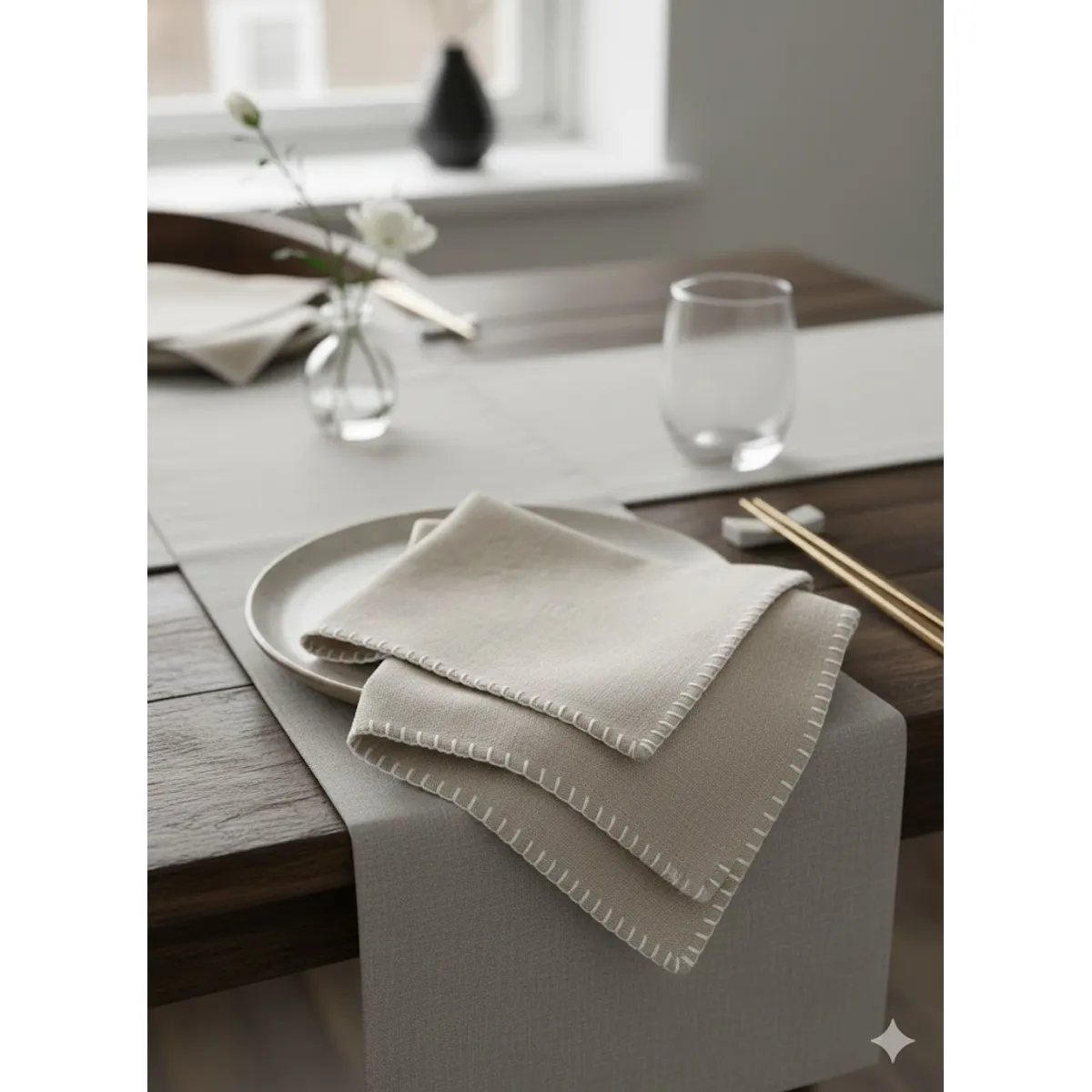 MAP DESIGN HOME - Servilleta de Tela Norman Beige Algodon 40x40 cm