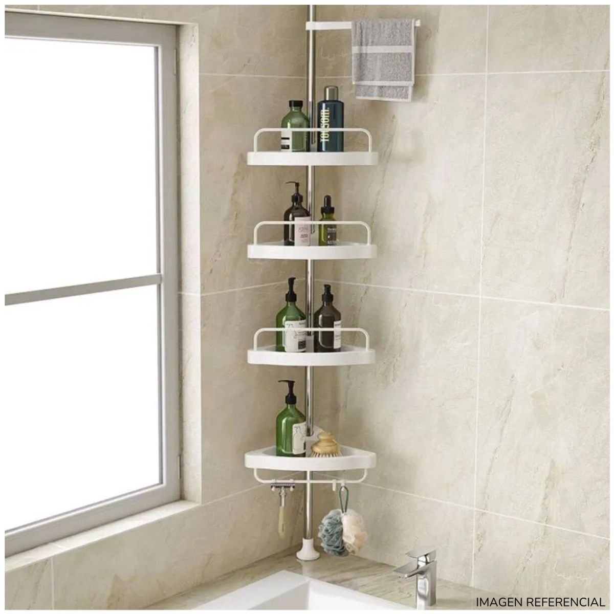 INSPIRA MARKET - Organizador Esquinero de ducha de 4 Niveles