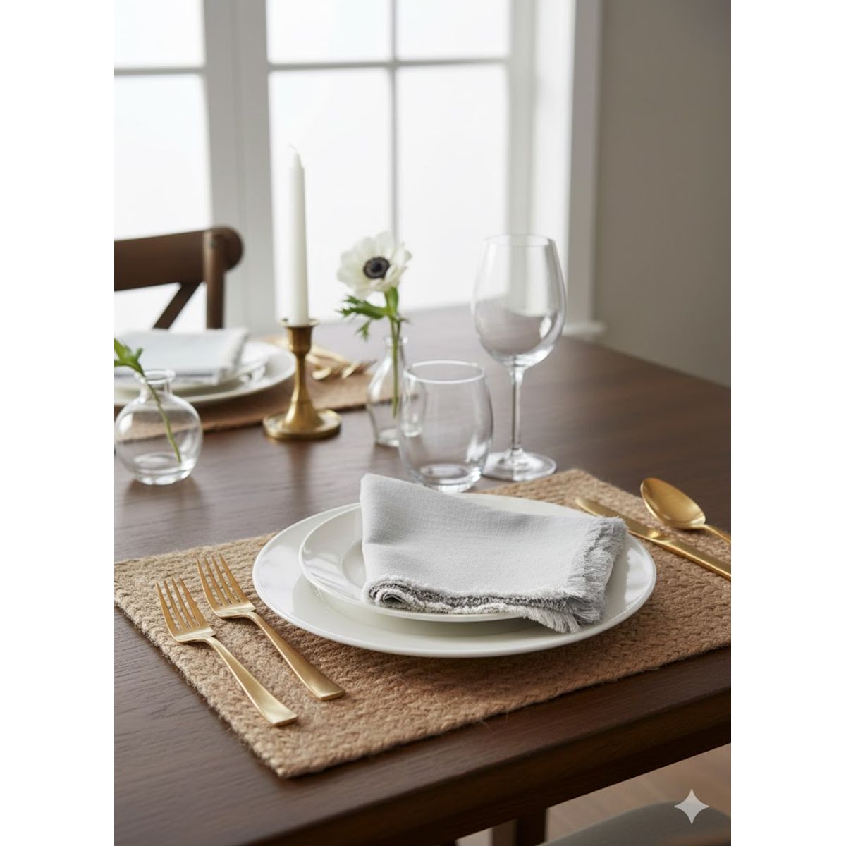 MAP DESIGN HOME - Servilleta de Tela Lino Gris Algodon 40x40 cm