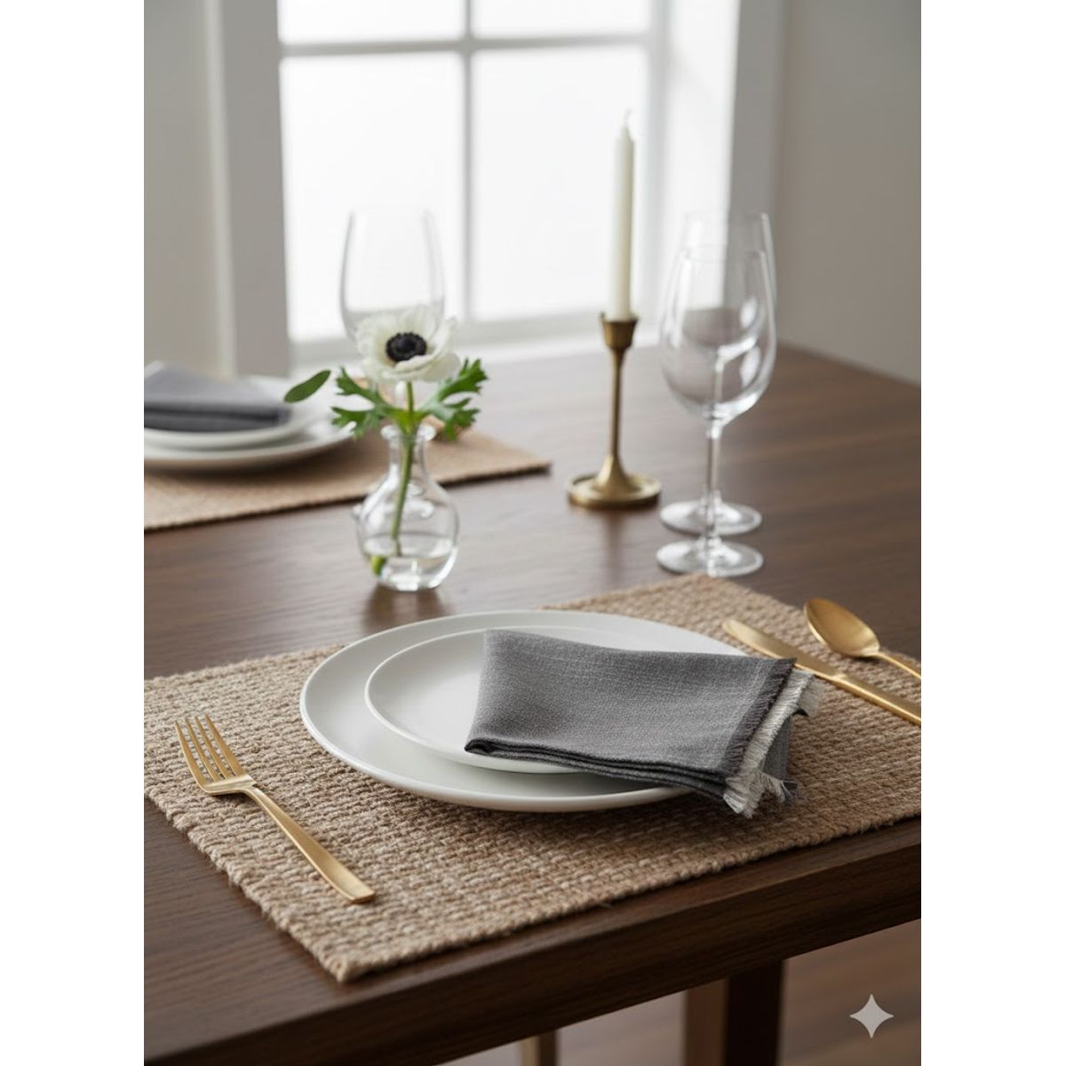 MAP DESIGN HOME - Servilleta de Tela Lino Gris Charcoal Algodon 40x40 cm